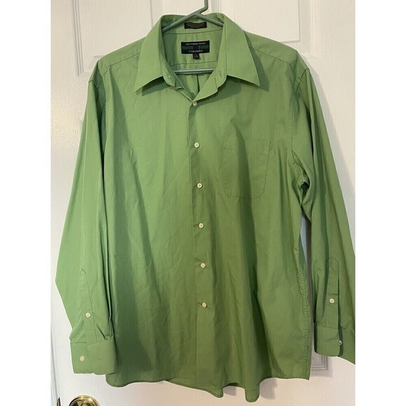 Alexander Julian Colours Men's Green Long Sleeve Button Shirt 16  16.5 34/35 Lg - Picture 1 of 8